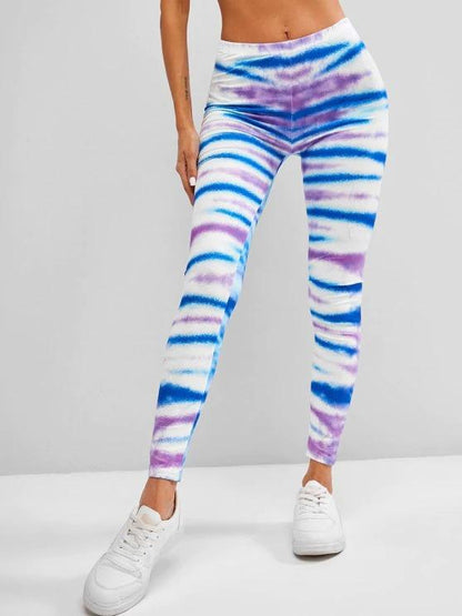 Tie Dye Stripes Skinny Leggings - LuckyFash™