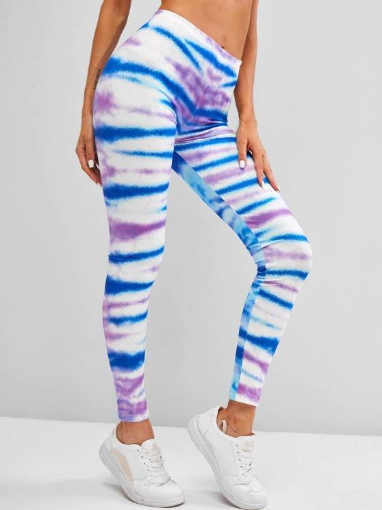 Tie Dye Stripes Skinny Leggings - LuckyFash™