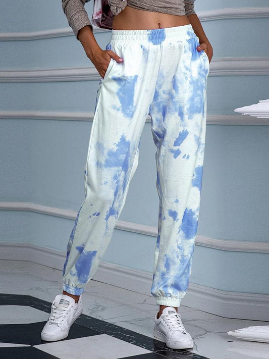 Women Tie-dyed Print Loose Casual Pants for Women