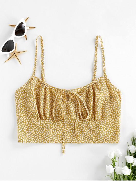 Tied Ditsy Print Crop Top for Women