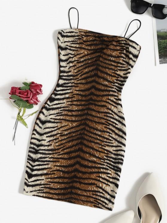 Tiger Print Bungee Strap Bodycon Dress for Women