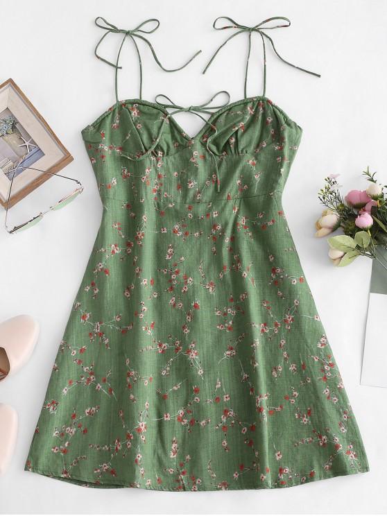 Tiny Floral Print Tie Knot Dress for Women