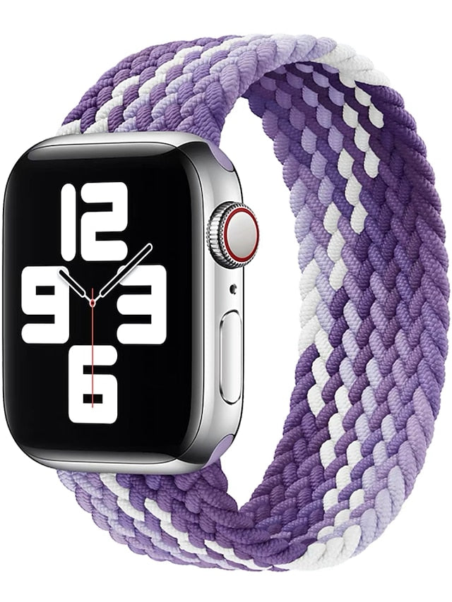 Solo Loop Compatible with Apple Watch Band 38mm 40mm 41mm 42mm 44mm 45mm 49mm Braided Elastic Stretchy Fabric Nylon Strap Replacement Wristband for iwatch Series Ultra 8 7 6 5 4 3 2 1 SE - LuckyFash™