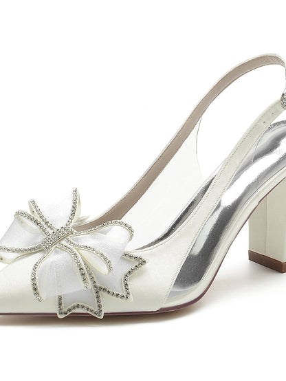 Women's Wedding Shoes Sandals Dress Shoes Comfort Shoes Plus Size Wedding Party Office Bridal Shoes Summer Bowknot