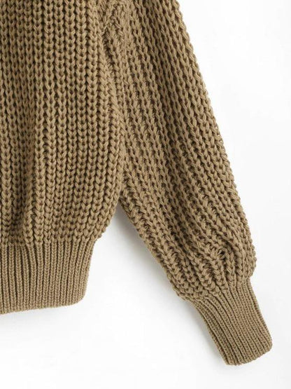 Turtleneck Chunky Cable Knit Sweater - LuckyFash™