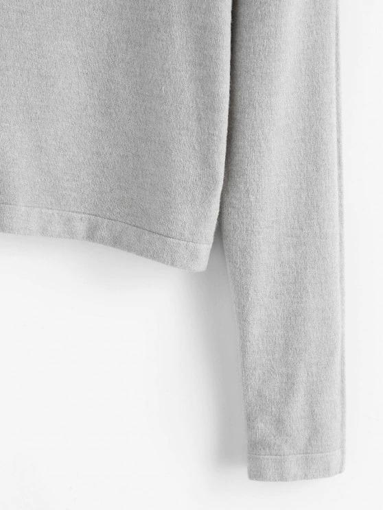 Turtleneck Plain Crop Knitwear - LuckyFash™