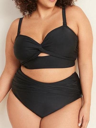 Twist-Front Underwire Plus-Size Swim Top - LuckyFash™