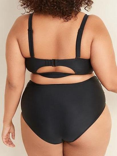 Twist-Front Underwire Plus-Size Swim Top - LuckyFash™