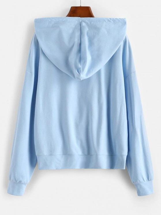 Twist Hem Drop Shoulder Drawstring Hoodie - LuckyFash™