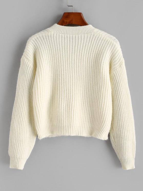 Twisted V Neck Crop Sweater - LuckyFash™