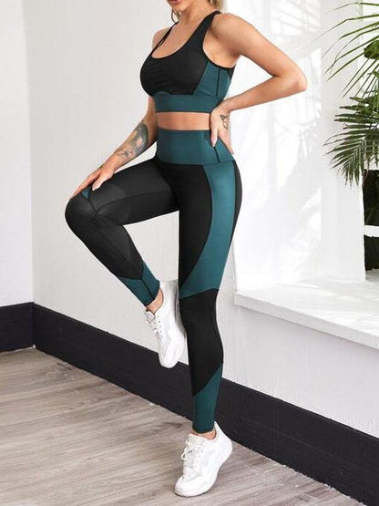 Two Tone Criss Cross Back Sports Set - LuckyFash™