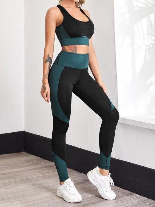 Two Tone Criss Cross Back Sports Set - LuckyFash™