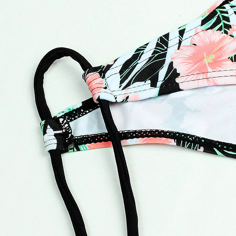 Stylish Backless Leopard Print Bikini Set for Women