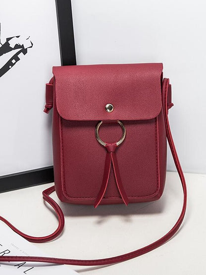 Women's Messenger Bag Sling Shoulder Bag Crossbody Bag Office & Career Solid Color Wine Red Black Pink - LuckyFash™