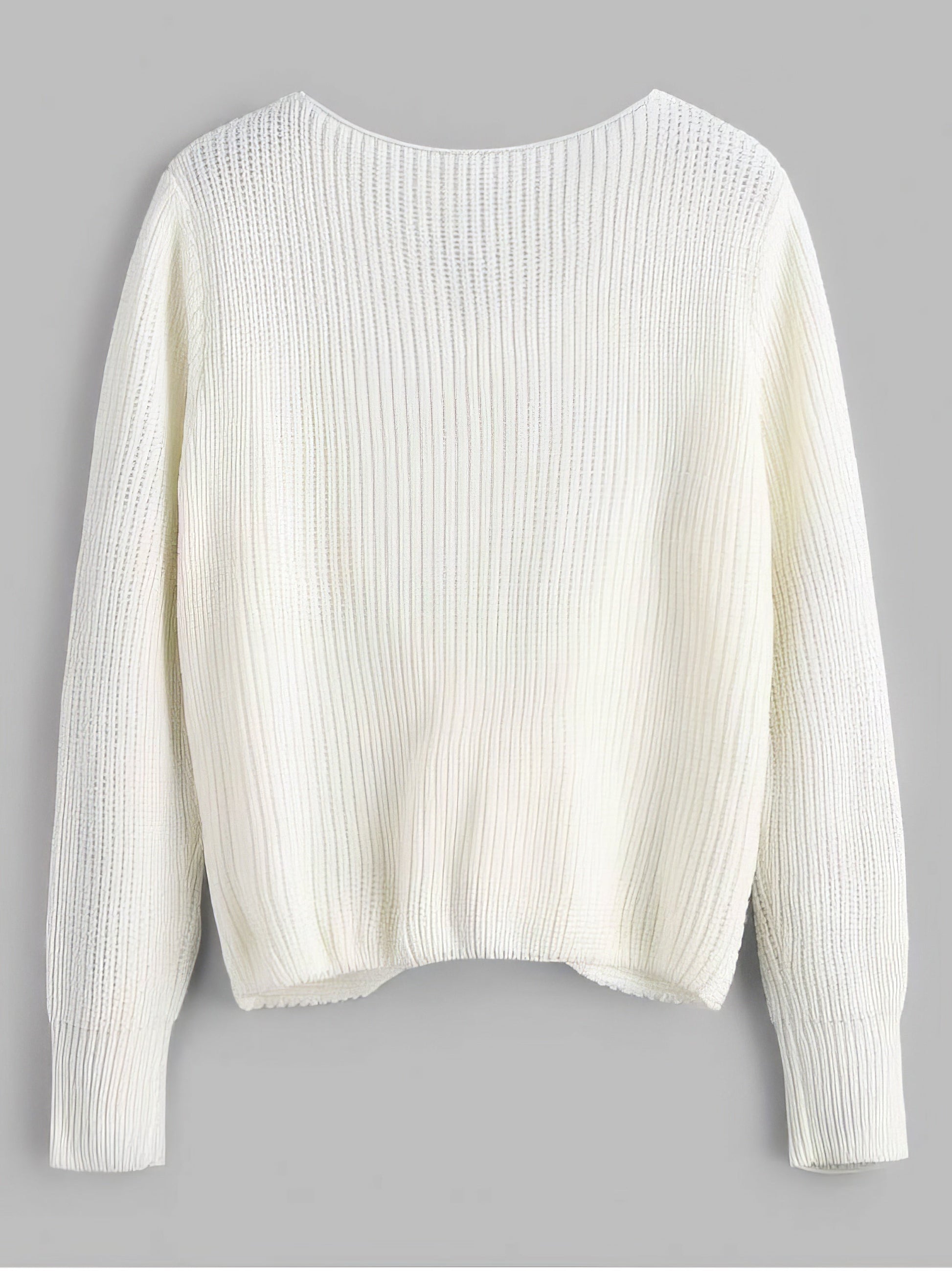 V Neck Twist Front Pullover Sweater - LuckyFash™