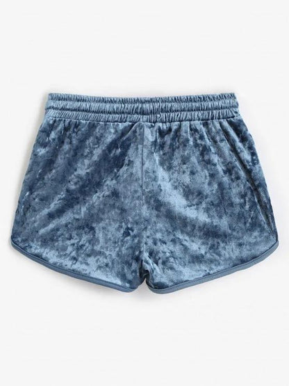 Velvet Drawstring Dolphin Gym Shorts - LuckyFash™