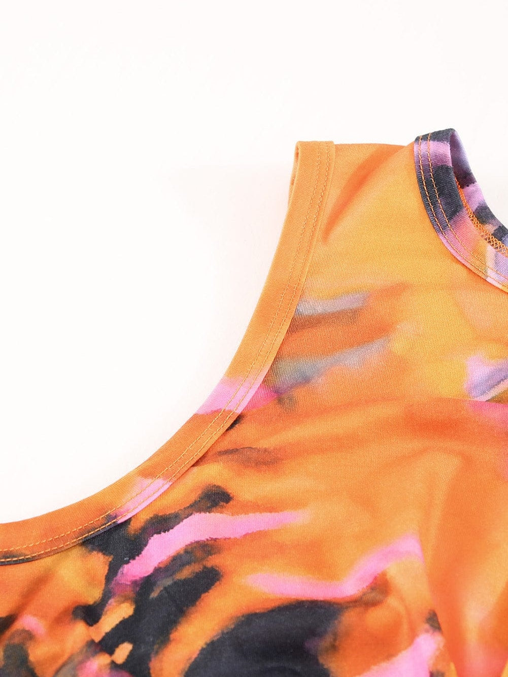 Vibrant Tie-dye Hollow Out Bodycon Mini Dress with Twist Detail