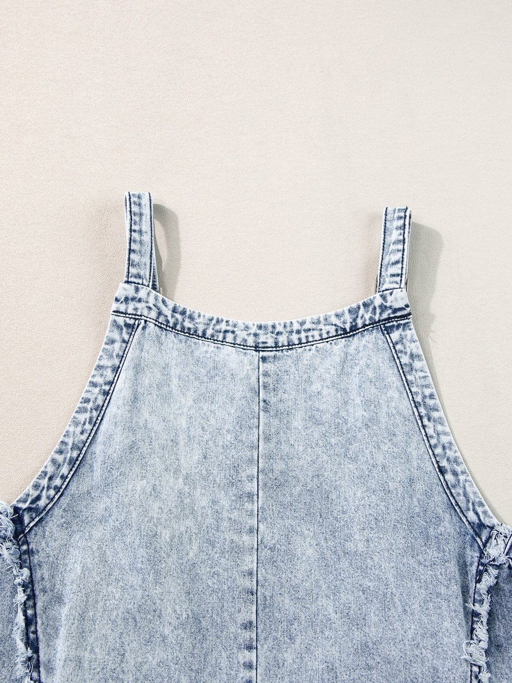 Vintage Beau Blue Denim Overall with Frayed Exposed Seam