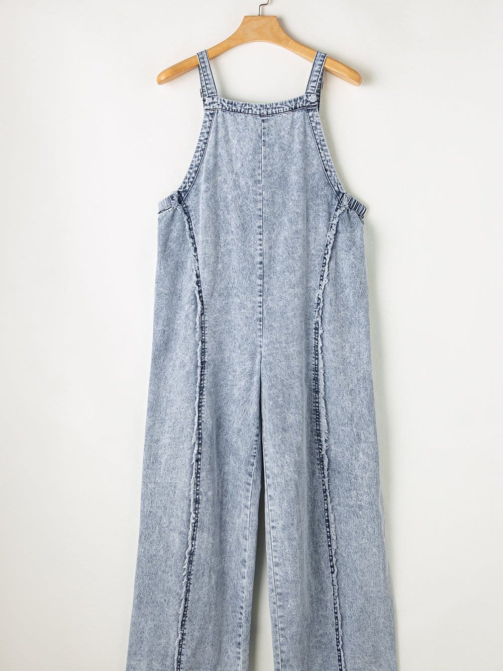 Vintage Beau Blue Denim Overall with Frayed Exposed Seam