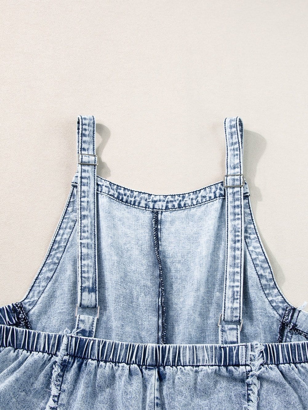 Vintage Beau Blue Denim Overall with Frayed Exposed Seam