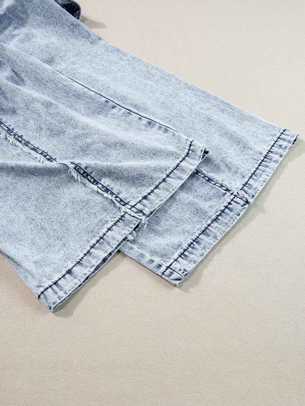 Vintage Beau Blue Denim Overall with Frayed Exposed Seam