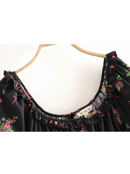 Virginia Embroidered Hi-low Peasant Dress - LuckyFash™