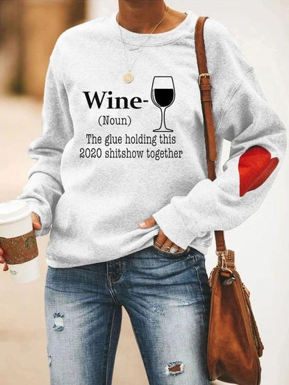 Wine Glass Heart Sweatshirt - LuckyFash™