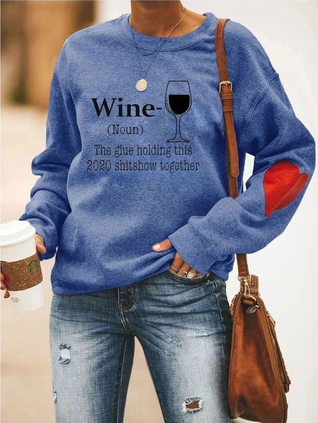 Wine Glass Heart Sweatshirt - LuckyFash™