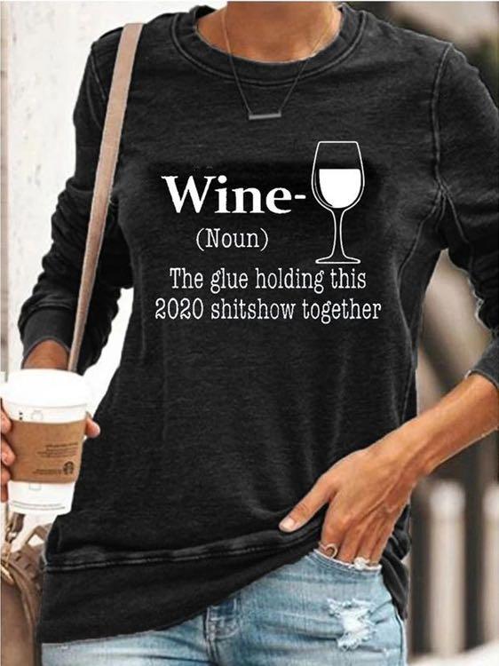 Wine Glass Print T-Shirt - LuckyFash™