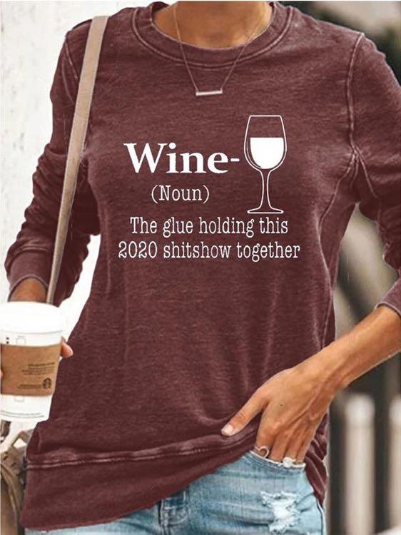 Wine Glass Print T-Shirt - LuckyFash™