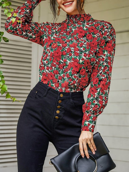 Women Casual Long Sleeve Print Top - LuckyFash™