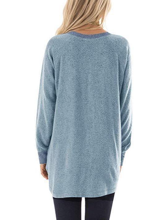 Women O-neck Color Block Sweatshirt - LuckyFash™