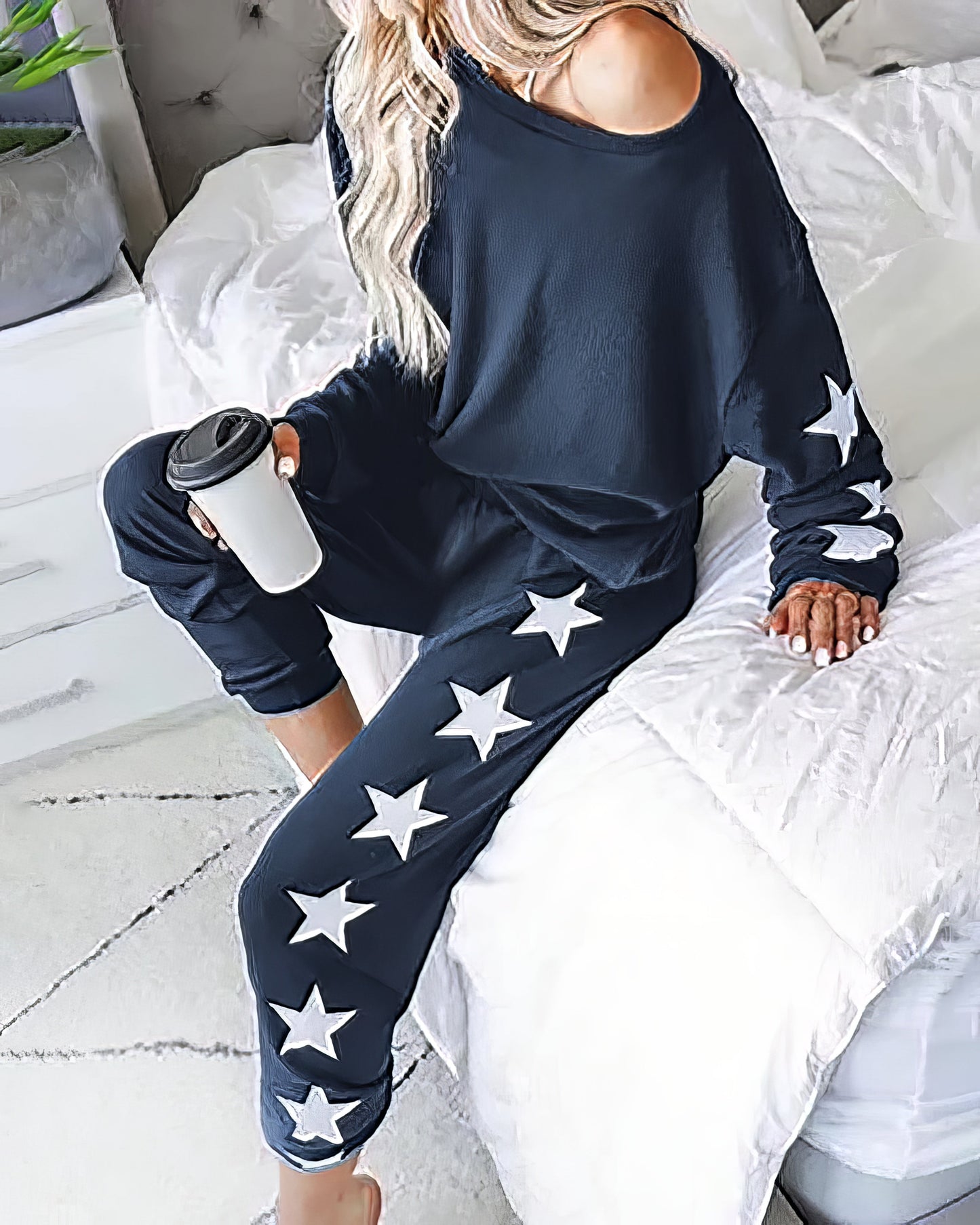 Women's Two-Piece Sets loose long sleeved casual Matching Two-Piece Sets