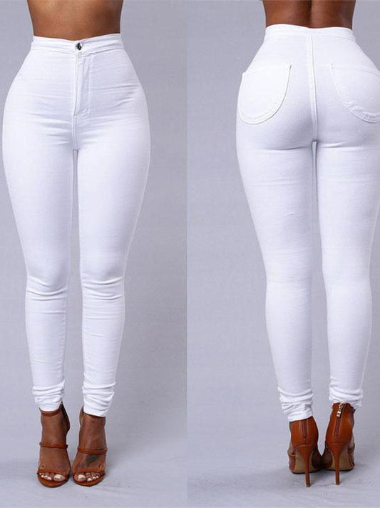 Basic High-waist Stretch Slim-fit Jeans for Women