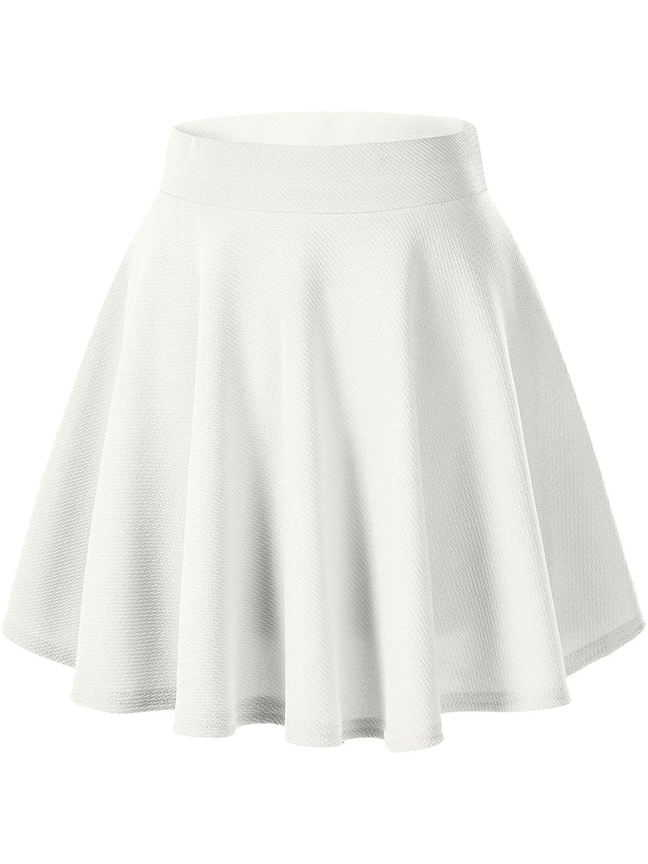 Basic Versatile Stretchy Flared Casual Mini Skater Skirt for Women