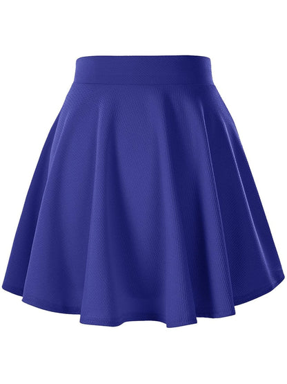 Basic Versatile Stretchy Flared Casual Mini Skater Skirt for Women