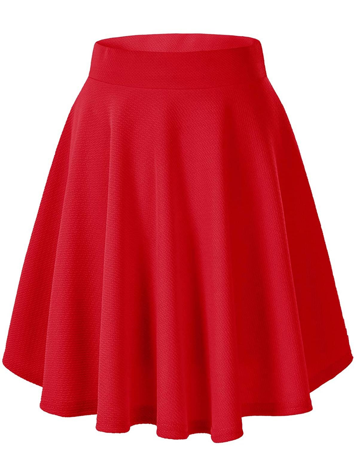 Basic Versatile Stretchy Flared Casual Mini Skater Skirt for Women