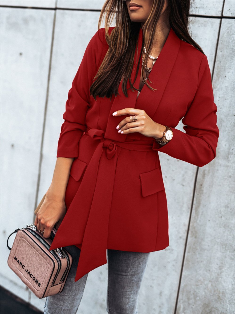 Women's Blazers Fashion Lapel Belted Long Sleeve Blazer - LuckyFash™