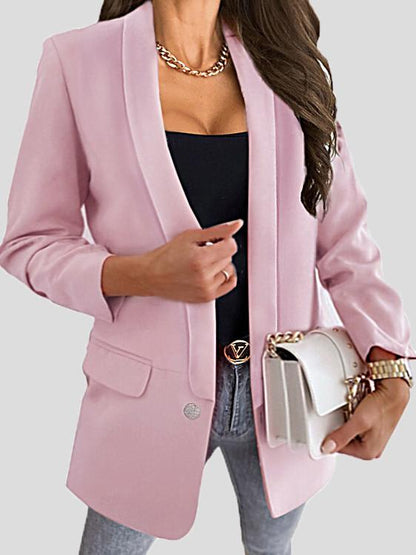 Blazers Lapel Button Slim Long Sleeve Blazer for Women