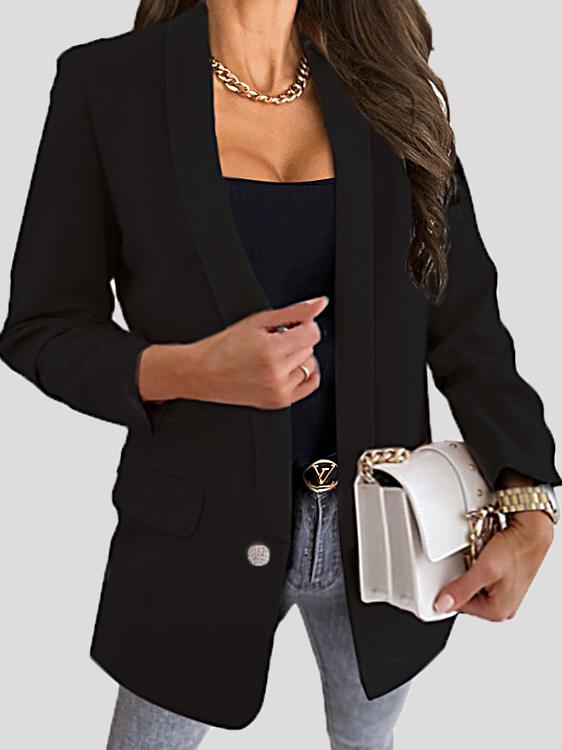 Blazers Lapel Button Slim Long Sleeve Blazer for Women