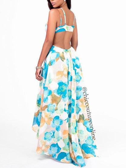 Women's Bohemian Print Sling Chiffon Dress - LuckyFash™