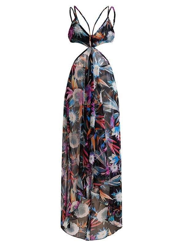 Women's Bohemian Print Sling Chiffon Dress - LuckyFash™