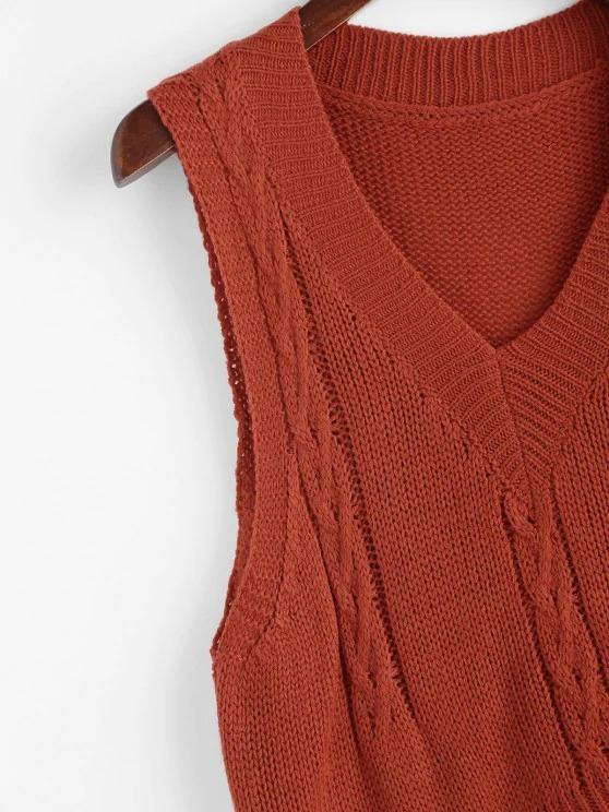 Women's Cable Knit Sweater Vest - LuckyFash™