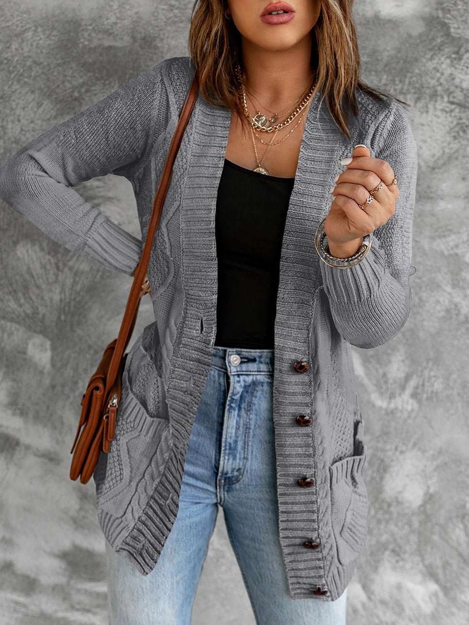 Women's Cardigans Button Pocket Long Sleeve Sweater Cardigan - LuckyFash™