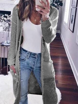 Women's Cardigans Casual Pocket Long Sleeve Knitted Cardigan - LuckyFash™