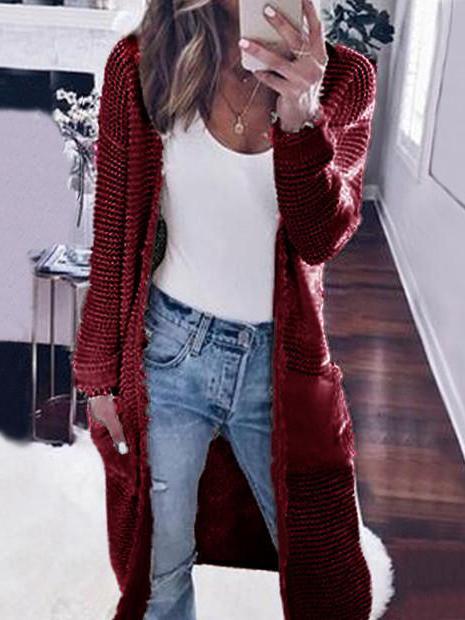 Women's Cardigans Casual Pocket Long Sleeve Knitted Cardigan - LuckyFash™