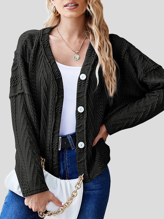 Women's Cardigans Fashion Button Long Sleeve Sweater Cardigan - LuckyFash™