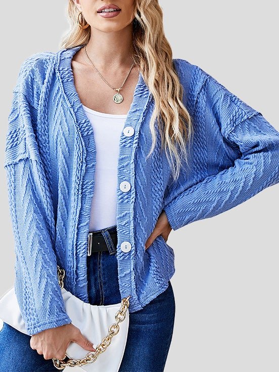 Women's Cardigans Fashion Button Long Sleeve Sweater Cardigan - LuckyFash™