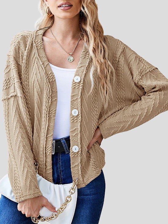 Women's Cardigans Fashion Button Long Sleeve Sweater Cardigan - LuckyFash™