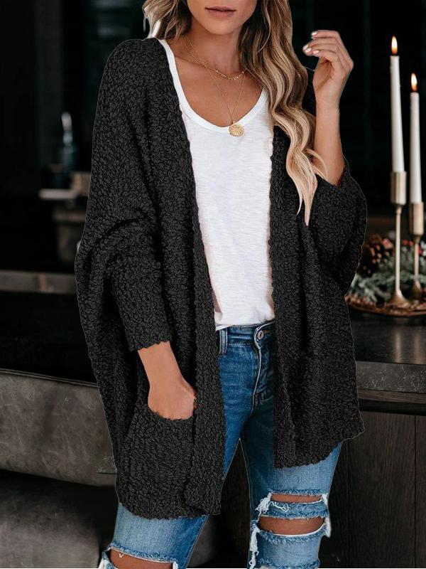 Cardigans Fashion Pocket Long Sleeve Plush Cardigan for Women